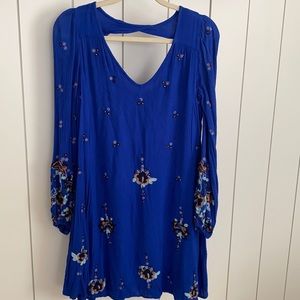 Embroidered free people mini dress